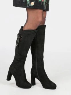 Laura Biagiotti Stivali Al Ginocchio Neri Con Tacco Largo