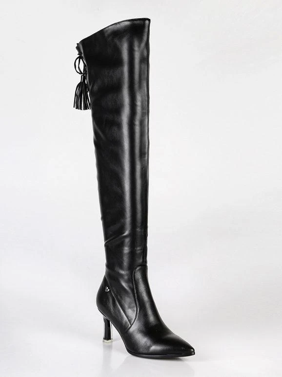 Braccialini Stivali Alti A Punta Con Tacco Trasparente 2 Braccialini Stivali Alti A Punta Con Tacco Trasparente - immagine 2