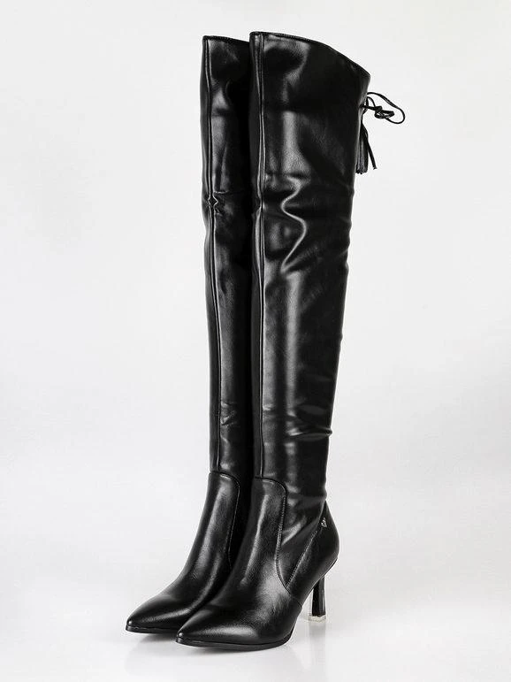 Braccialini Stivali Alti A Punta Con Tacco Trasparente 3 Braccialini Stivali Alti A Punta Con Tacco Trasparente - immagine 3