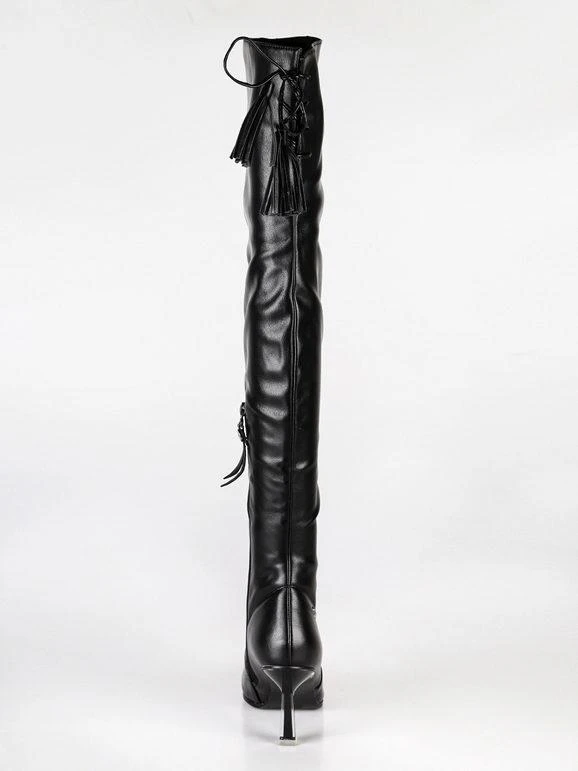 Braccialini Stivali Alti A Punta Con Tacco Trasparente 6 Braccialini Stivali Alti A Punta Con Tacco Trasparente - immagine 6