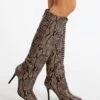 Laura Biagiotti Stivali Alti Animalier A Punta Con Tacco