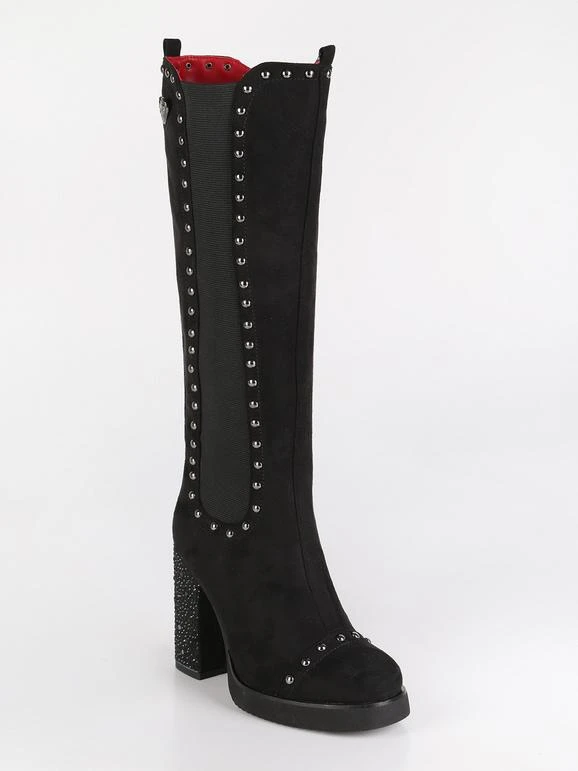 Braccialini Stivali Alti Con Borchie E Tacco Largo 1 Braccialini Stivali Alti Con Borchie E Tacco Largo