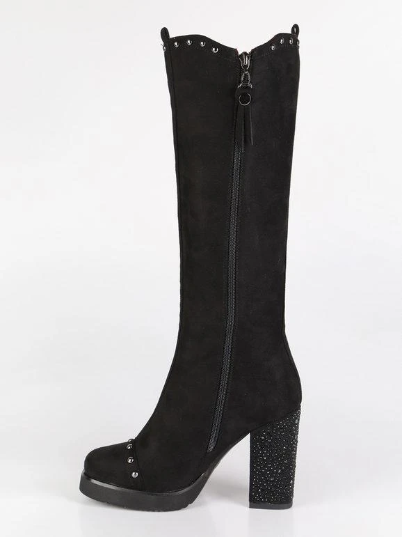 Braccialini Stivali Alti Con Borchie E Tacco Largo 3 Braccialini Stivali Alti Con Borchie E Tacco Largo - immagine 3