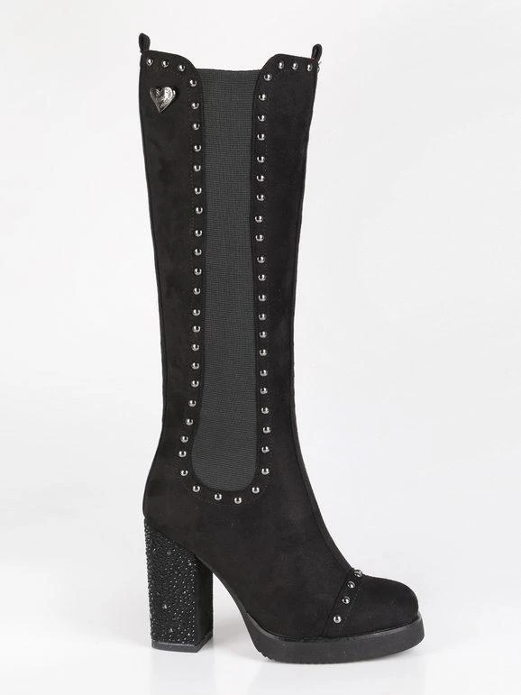 Braccialini Stivali Alti Con Borchie E Tacco Largo 4 Braccialini Stivali Alti Con Borchie E Tacco Largo - immagine 4