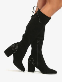 Xti Stivali Alti Donna A Punta Con Borchie