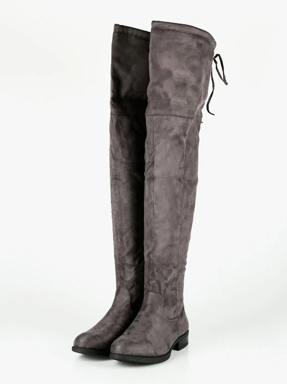 Stivali Alti Donna Scamosciati - Grigio 2 Stivali Alti Donna Scamosciati - Grigio - immagine 2