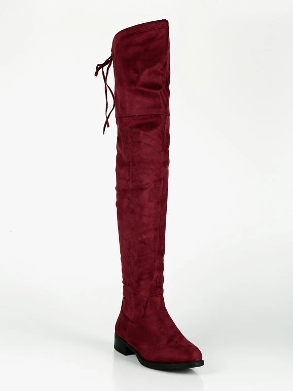 Stivali Alti Donna Scamosciati - Bordeaux 2 Stivali Alti Donna Scamosciati - Bordeaux - immagine 2