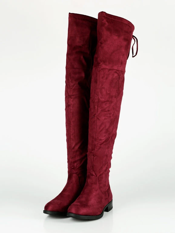 Stivali Alti Donna Scamosciati - Bordeaux 3 Stivali Alti Donna Scamosciati - Bordeaux - immagine 3