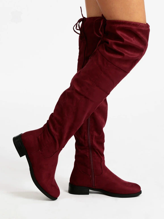 Stivali Alti Donna Scamosciati - Bordeaux 1 Stivali Alti Donna Scamosciati - Bordeaux