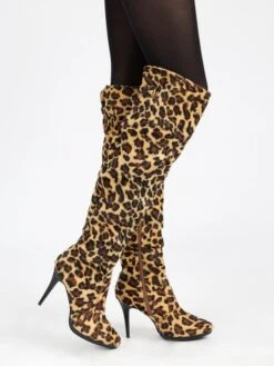 Solada Stivali Alti Leopardati