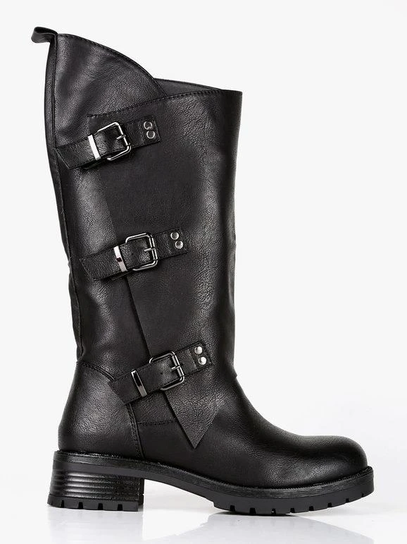Dame Rose Stivali Biker Con Fibbie 3 Dame Rose Stivali Biker Con Fibbie - immagine 3