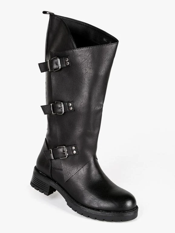 Dame Rose Stivali Biker Con Fibbie 1 Dame Rose Stivali Biker Con Fibbie