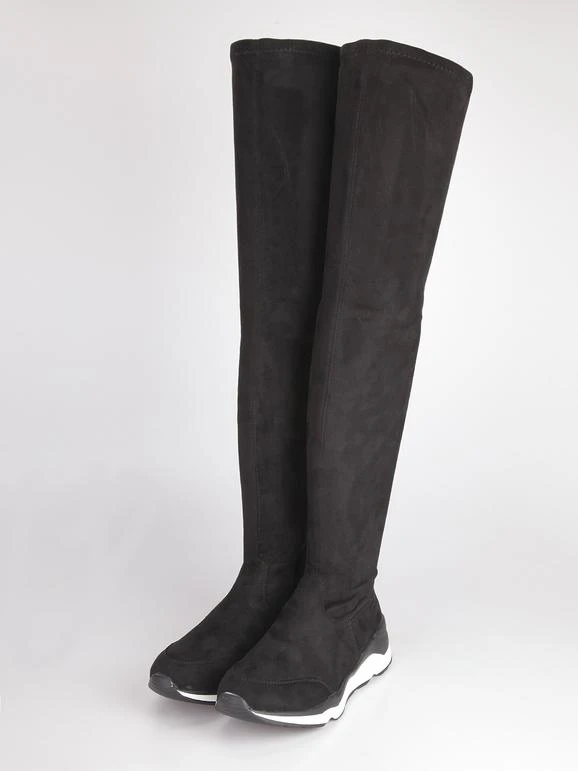 Solada Stivali Con Gambale Alto In Tessuto Scamosciato 2 Solada Stivali Con Gambale Alto In Tessuto Scamosciato - immagine 2