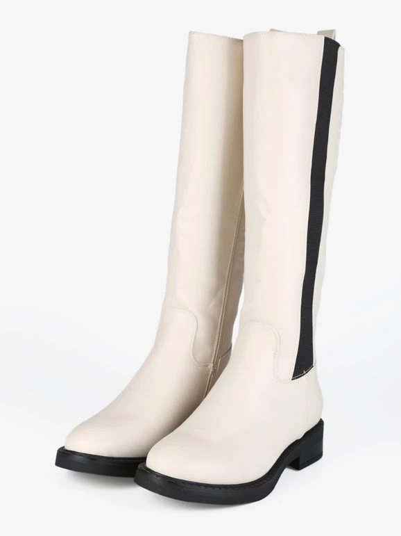 Stivali Da Donna Con Cerniera - Beige 3 Stivali Da Donna Con Cerniera - Beige - immagine 3