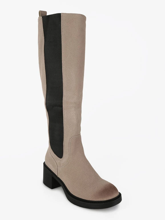 Stivali Donna Con Tacco - Tortora 2 Stivali Donna Con Tacco - Tortora - immagine 2