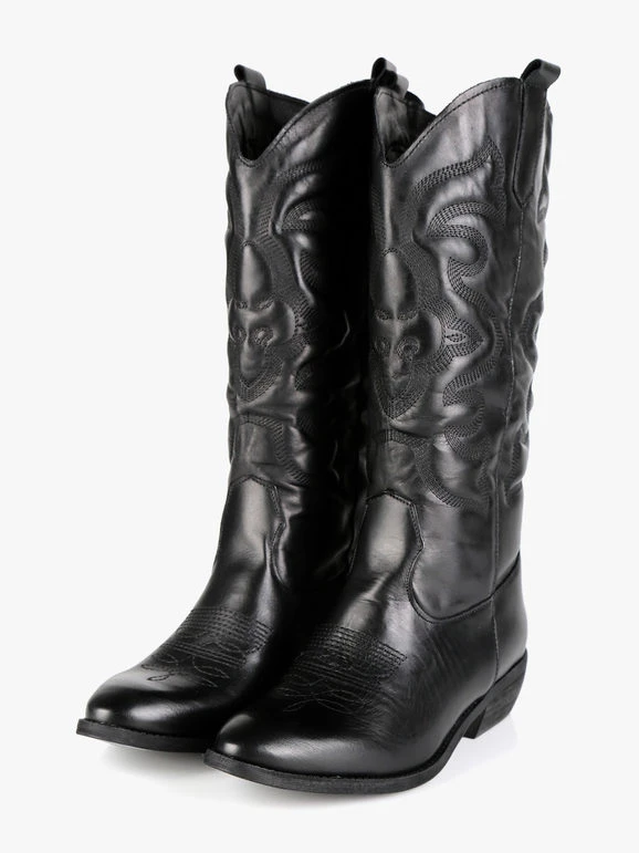 Solada Stivali Donna Modello Texano In Pelle 3 Solada Stivali Donna Modello Texano In Pelle - immagine 3