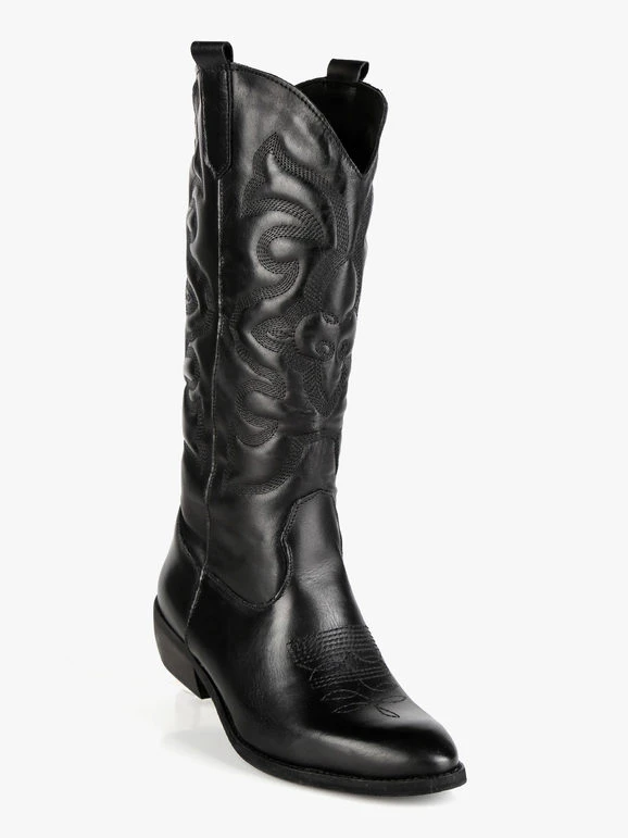 Solada Stivali Donna Modello Texano In Pelle 2 Solada Stivali Donna Modello Texano In Pelle - immagine 2