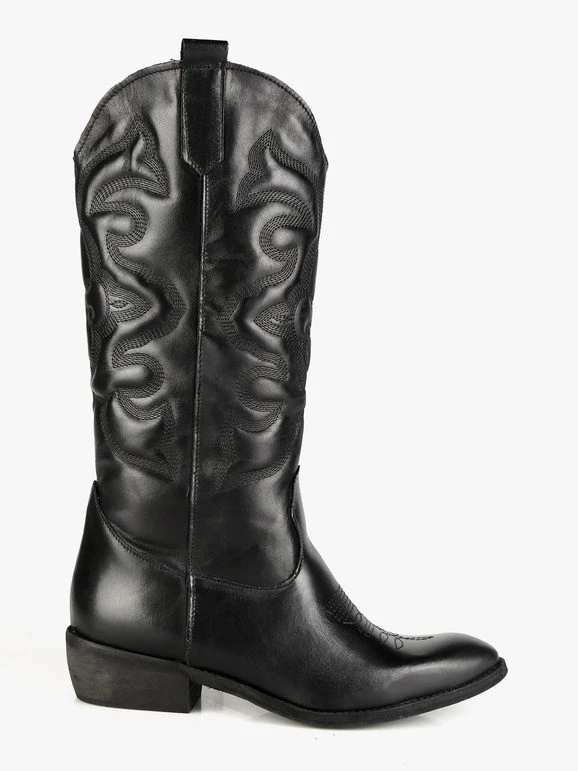 Solada Stivali Donna Modello Texano In Pelle 4 Solada Stivali Donna Modello Texano In Pelle - immagine 4