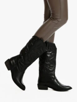 Solada Stivali Donna Modello Texano In Pelle