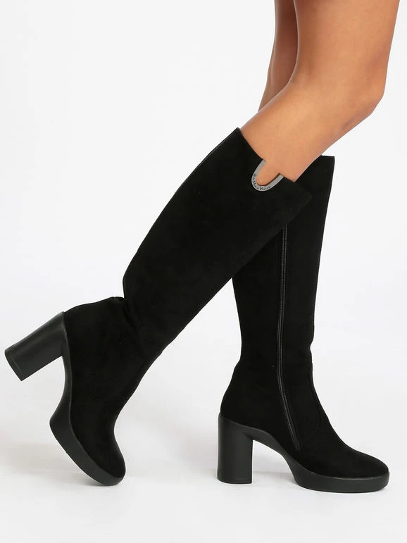 Gian Marco Venturi Stivali Donna Scamosciati Con Tacco E Plateau 1 Gian Marco Venturi Stivali Donna Scamosciati Con Tacco E Plateau