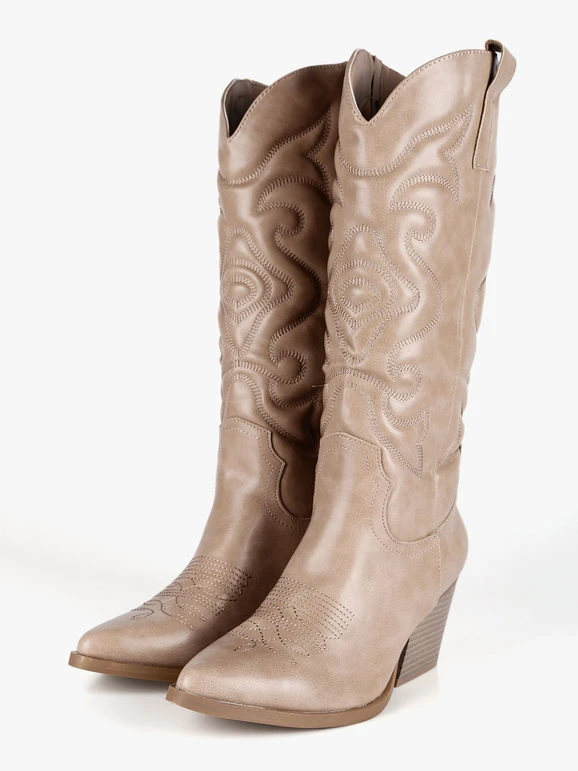 Stivali Donna Texani - Khaki 2 Stivali Donna Texani - Khaki - immagine 2