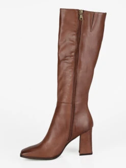 Stivali In Pelle A Punta Squadrata - Cuoio -Laura Biagiotti Italia stivali in pelle a punta squadrata 562600