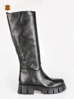 Stivali In Pelle Da Donna Con Suola Carrarmato - Nero -Laura Biagiotti Italia stivali in pelle da donna con suola carrarmato 455417