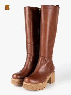 MADE IN ITALY Stivali In Pelle Da Donna Con Tacco E Plateau - Cuoio 8 MADE IN ITALY Stivali In Pelle Da Donna Con Tacco E Plateau - Cuoio -Laura Biagiotti Italia stivali in pelle da donna con tacco e plateau 470028