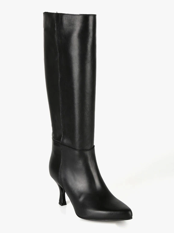 Stivali In Pelle Da Donna - Nero 1 Stivali In Pelle Da Donna - Nero