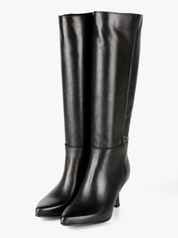 Stivali In Pelle Da Donna - Nero 2 Stivali In Pelle Da Donna - Nero - immagine 2