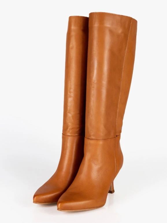 Stivali In Pelle Da Donna - Cammello 2 Stivali In Pelle Da Donna - Cammello - immagine 2