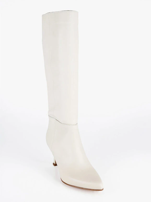 Stivali In Pelle Da Donna - Bianco 2 Stivali In Pelle Da Donna - Bianco - immagine 2