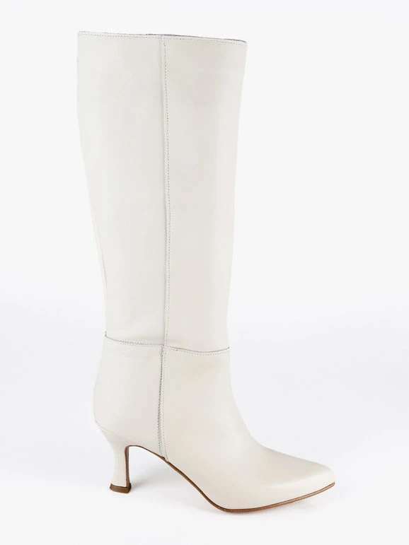 Stivali In Pelle Da Donna - Bianco 4 Stivali In Pelle Da Donna - Bianco - immagine 4