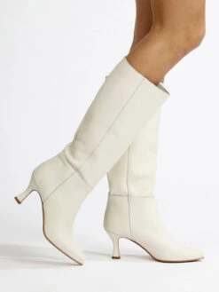 Stivali In Pelle Da Donna - Bianco