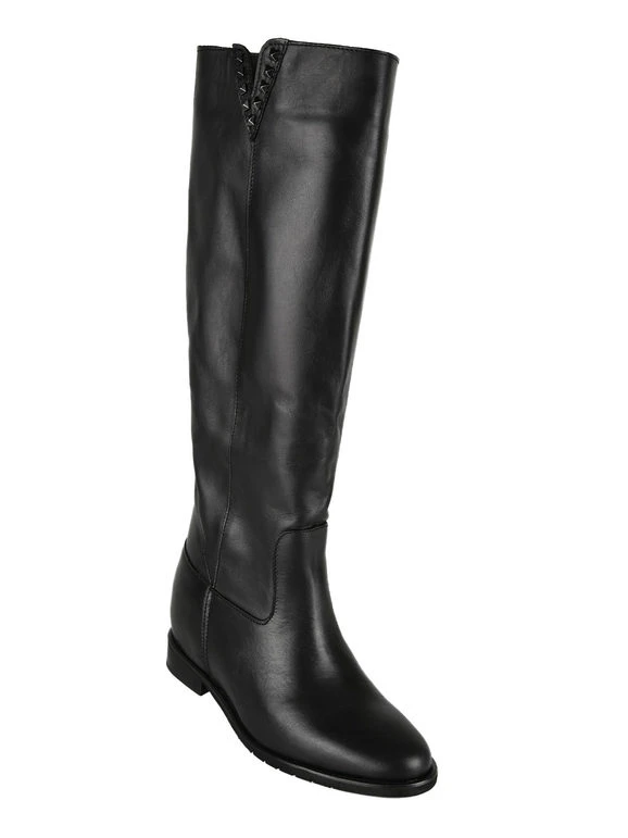 Stivali In Pelle Donna Con Borchie - Nero 6 Stivali In Pelle Donna Con Borchie - Nero - immagine 6