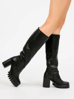 Made In Italy Stivali In Pelle Donna Con Tacco