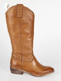 Stivali In Pelle Donna Texani Con Borchie - Cuoio -Laura Biagiotti Italia stivali in pelle donna texani con borchie 519243