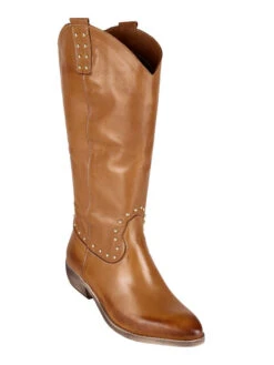 Stivali In Pelle Donna Texani Con Borchie - Cuoio -Laura Biagiotti Italia stivali in pelle donna texani con borchie 519244