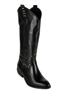 Stivali In Pelle Donna Texani Con Borchie - Nero 9 Stivali In Pelle Donna Texani Con Borchie - Nero -Laura Biagiotti Italia stivali in pelle donna texani con borchie 519249