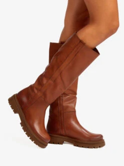 Stivali In Pelle Donna - Cuoio