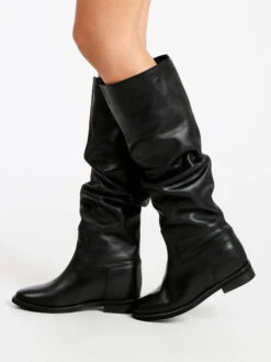 Stivali In Pelle Donna - Nero