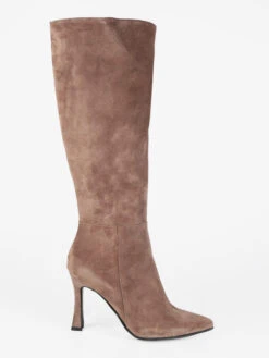 Stivali In Pelle Scamosciata A Punta - Caffè -Laura Biagiotti Italia stivali in pelle scamosciata a punta 592625