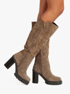 Solada Stivali In Pelle Scamosciata Con Tacco