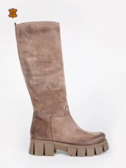 MADE IN ITALY Stivali In Pelle Scamosciata Da Donna Con Suola Carrarmato - Taupe -Laura Biagiotti Italia stivali in pelle scamosciata da donna con suola carrarmato 455191