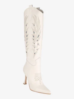 Solada Stivali In Pelle Traforata Con Tacco Donna