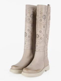 Stivali In Pelle Traforata Donna - Taupe 7 Stivali In Pelle Traforata Donna - Taupe -Laura Biagiotti Italia stivali in pelle traforata donna 602970