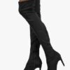 Solada Stivali Neri A Punta Sopra Il Ginocchio