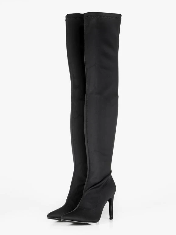 Solada Stivali Neri A Punta Sopra Il Ginocchio 3 Solada Stivali Neri A Punta Sopra Il Ginocchio - immagine 3