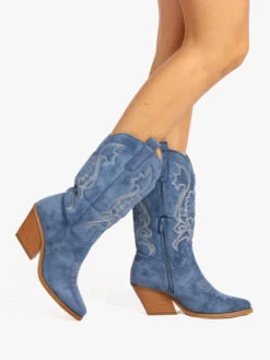 Stivali Texani Da Donna - Blu