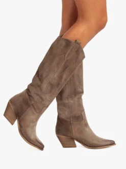 Solada Stivali Texani In Pelle Scamosciata